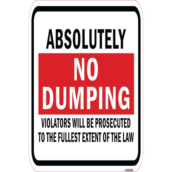 Signmission Safety Sign, 12 in Height, Aluminum, 18 in Length, 25317 A-1218-25317 - main